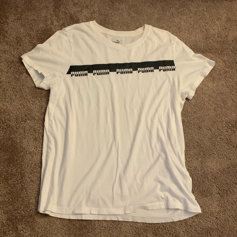 Puma Men’s Size Large White/Black Short Sleeve Shirt